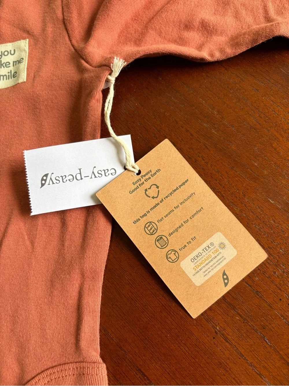 NWT Easy Peasy Organic Cotton Long-Sleeve Bodysuits - Rust & Sage Stripe TR10